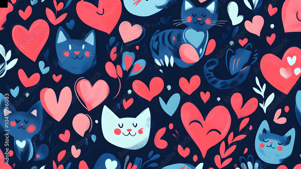 Seamless vector pattern with red hearts, perfect for Valentine's Day card design Seamless vector pattern with red hearts, perfect for Valentine's Day card design