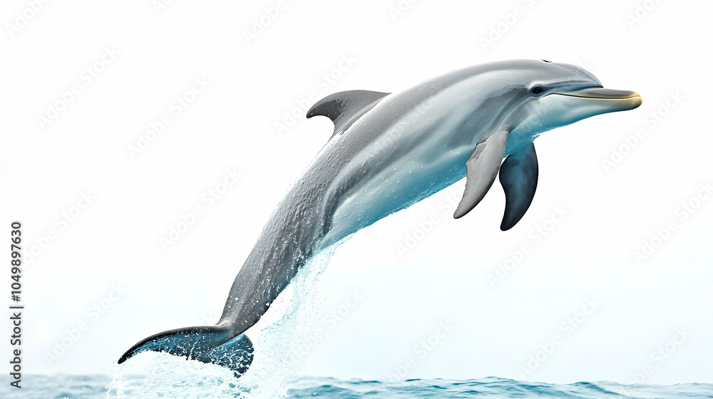 Fototapeta premium Dolphin Jumping out of the Water, ocean, sea, leaping, marine life, mammal