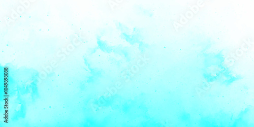 Abstract light blue watercolor cloudiness, mist, or smog background. light blue sky with white background and blurred pattern. Vivid textured aquarelle painted art design background.	
