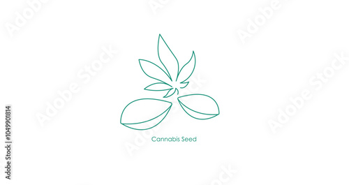 Vector Icon of Cannabis Seed Packets and Various Cannabis Strains for Cultivation