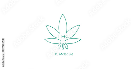 Vector Icon Illustrating a THC Molecule Structure for Understanding Psychoactive Compounds and Cannabis Research