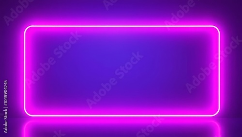 Bright pink neon rectangle with rounded corners on a vibrant purple background