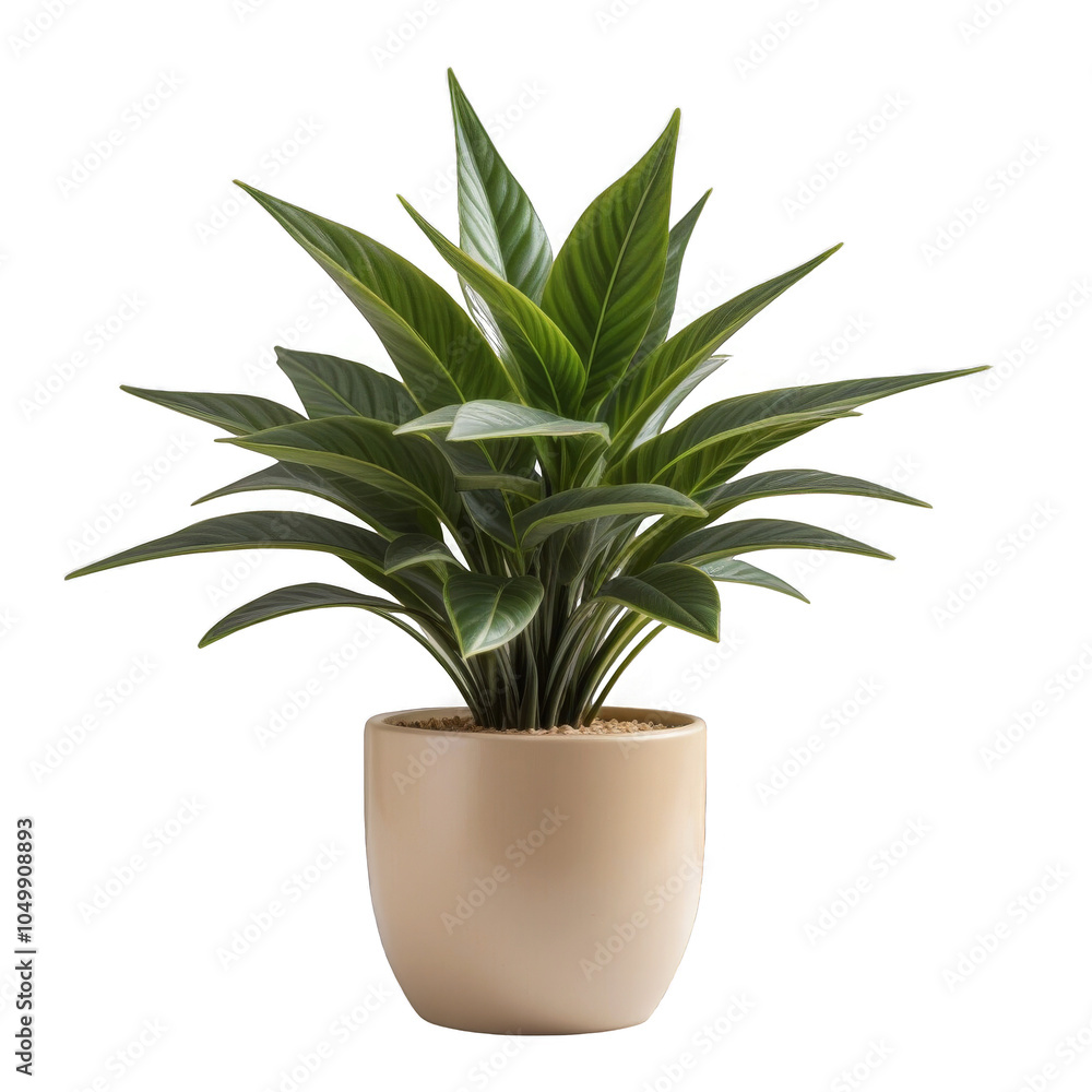 Beige pot with artificial ornamental plant, ideal for stylish decor visuals Beige pot with artificial ornamental plant, ideal for stylish decor visuals