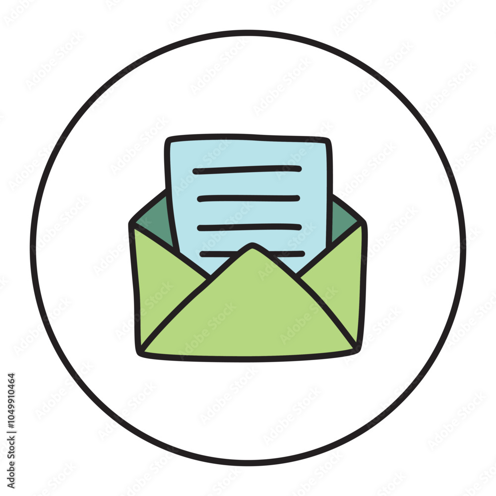Doodle Open envelope with letter icon or logo, hand drawn with thin black line. PNG isolated on transparent background and vector illustration Doodle Open envelope with letter icon or logo, hand drawn with thin black line. PNG isolated on transparent background and vector illustration