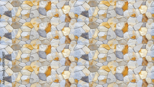  Seamless stone wall background - Textured pattern for continuous repeating,Backdrop for decorating products for advertising or interior decoration.- Vector 