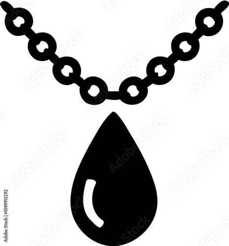 Silhouette of teardrop necklace, fashion and jewelry icon, elegance and accessory illustration
