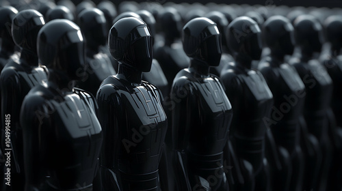 Robotic Army, robots, androids, cyborgs, artificial intelligence, AI photo