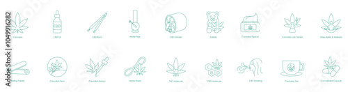 Icon Collection for Cannabis and CBD Edibles