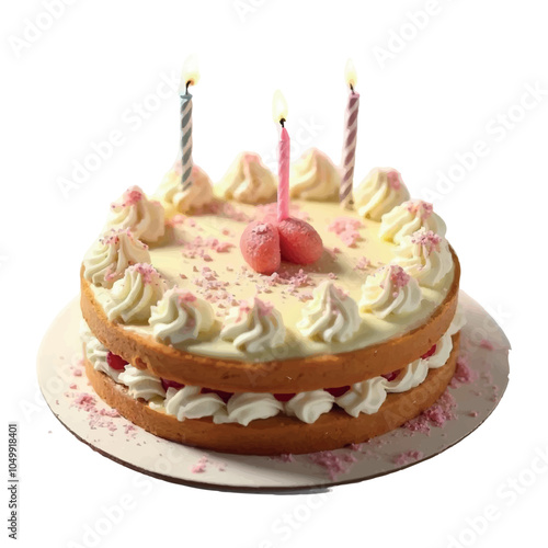 Festive Birthday Cake with Colorful Candles and Sprinkles