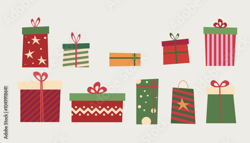Gift box design, a set of Christmas gift box designs.