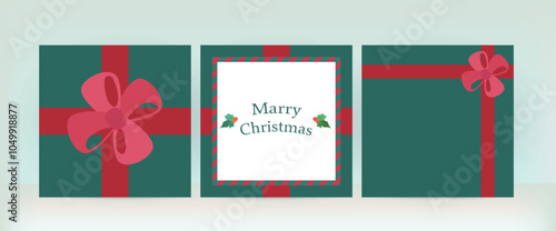 Christmas gift box layout design, card design.