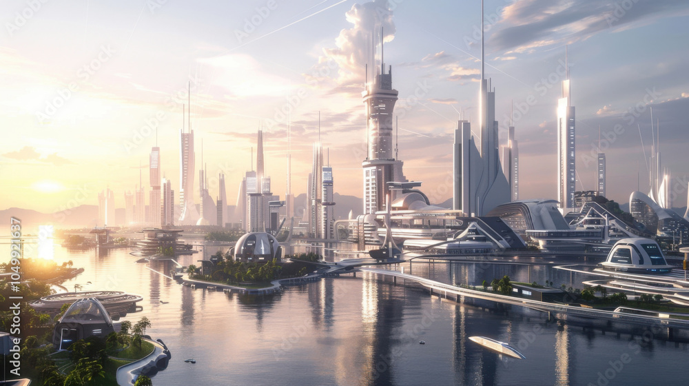 Naklejka premium future city