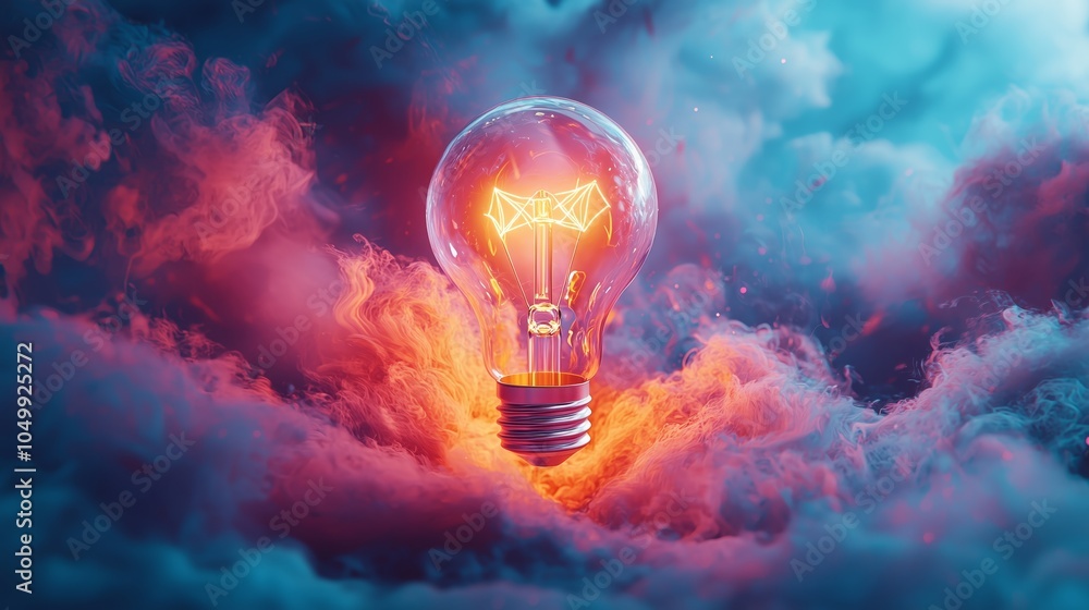 Glowing Lightbulb in Conceptual Design Glowing Lightbulb in Conceptual Design