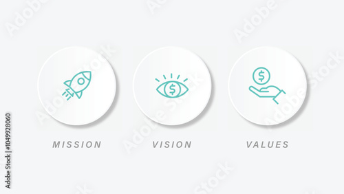Mission,vision,values,graphic design template vector