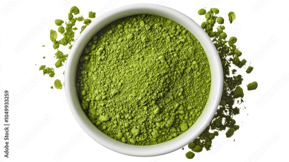 Healthy Green Tea Ceremony. Traditional Japanese Matcha Powder in White Cup Healthy Green Tea Ceremony. Traditional Japanese Matcha Powder in White Cup