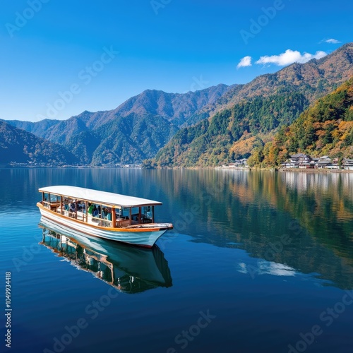 Scenic Boat Ride on Lake Chuzenji in Nikko, Japan photo