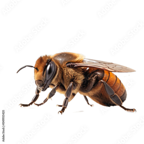 Tawny Mining Bee on white background photo