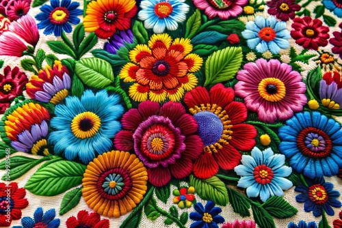 Vibrant Polish Folk Embroidery Art – Traditional Floral Patterns in Bold Colors for Home Decor and Cultural Appreciation