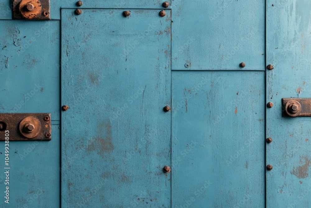 A close-up view of several overlapping industrial teal metal panels, featuring rusted bolts and subtle patina, creating a textured geometric pattern. A close-up view of several overlapping industrial teal metal panels, featuring rusted bolts and subtle patina, creating a textured geometric pattern.