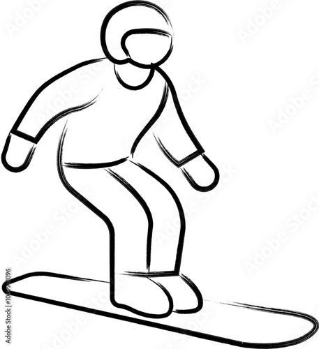 Winter sports icon vector illustration collection in a line outline style. Ski, winter sports and snow Handdrawn Doodle icons.