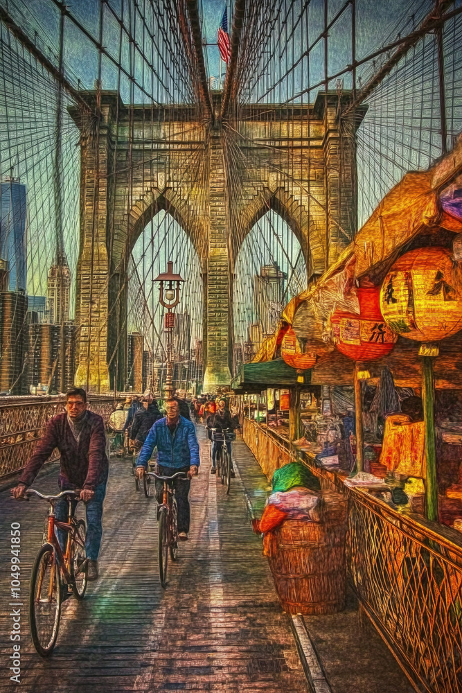 Obraz premium bikes on the bridge