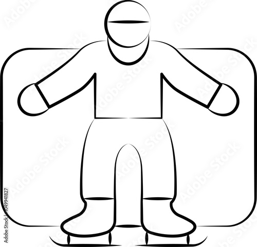 Winter sports icon vector illustration collection in a line outline style. Ski, winter sports and snow Handdrawn Doodle icons.