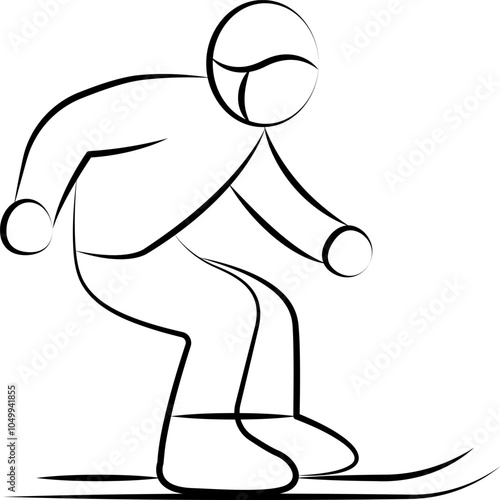 Winter sports icon vector illustration collection in a line outline style. Ski, winter sports and snow Handdrawn Doodle icons.