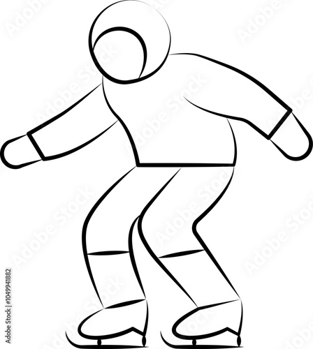Winter sports icon vector illustration collection in a line outline style. Ski, winter sports and snow Handdrawn Doodle icons.