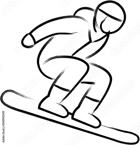Winter sports icon vector illustration collection in a line outline style. Ski, winter sports and snow Handdrawn Doodle icons.