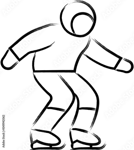 Winter sports icon vector illustration collection in a line outline style. Ski, winter sports and snow Handdrawn Doodle icons.