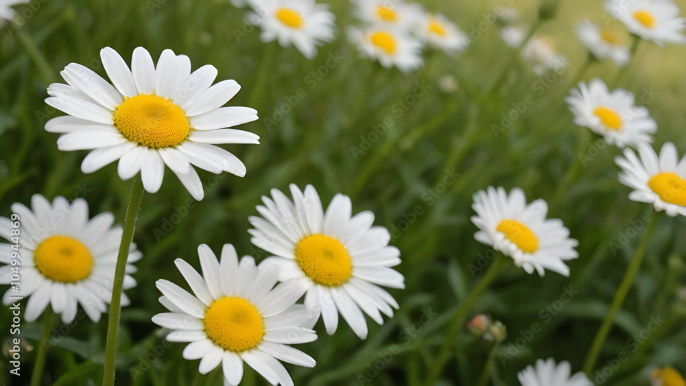 Fototapeta premium daisies in the grass Blühende Buschwindröschen, Anemone nemorosa