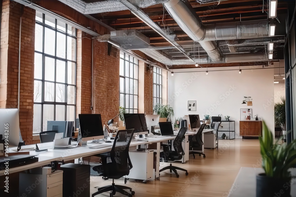 Modern office with white and glass walls, creating a bright, open ambiance. Organized desks and chairs boost productivity and collaboration. Modern office with white and glass walls, creating a bright, open ambiance. Organized desks and chairs boost productivity and collaboration.