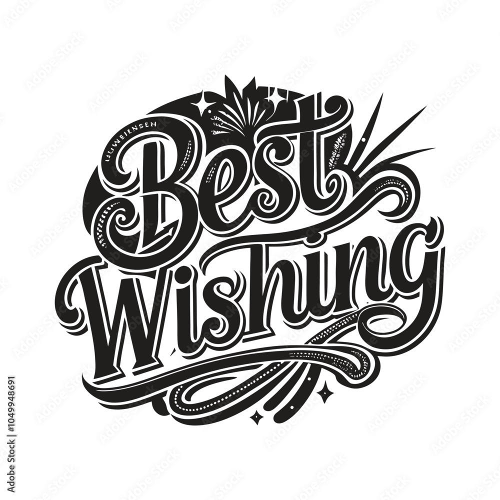 Obraz premium Best Wishes lettering Vector Illustration