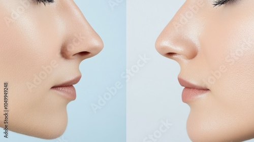 Close-Up Comparison of Patient's Nose Before Treatment