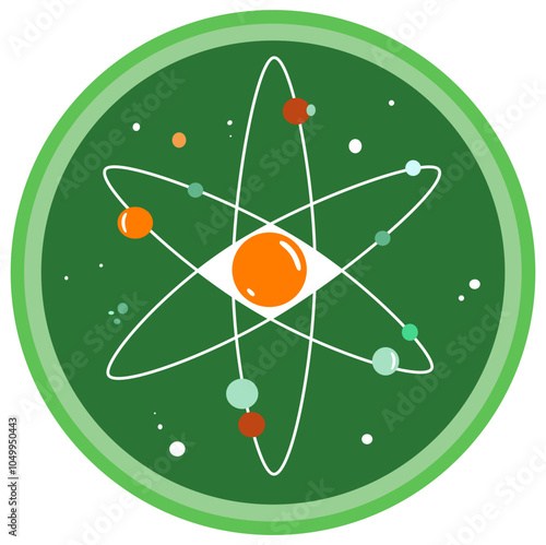 vector cartoon planetary atom model 