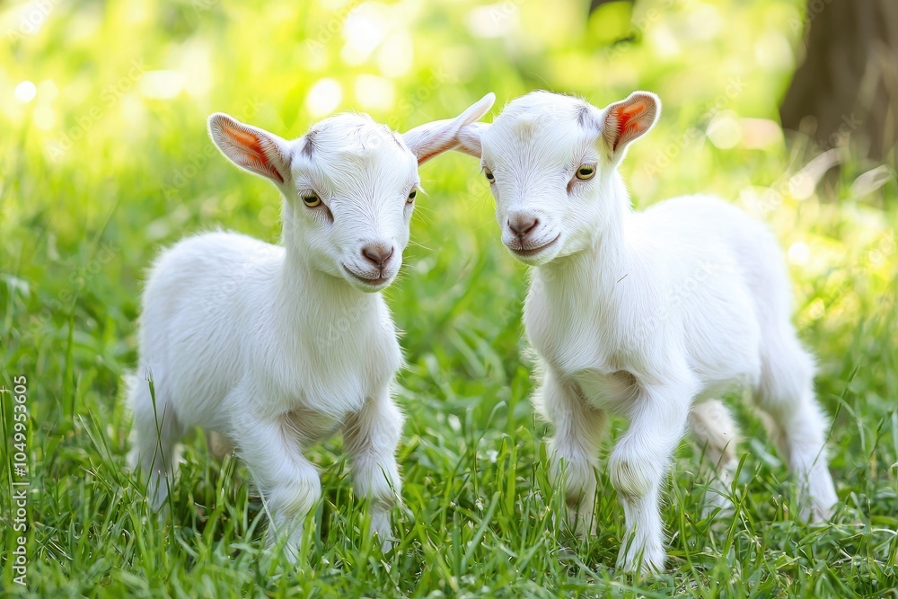 Two Cute White Kids Joyfully Bounding Across the Meadow Two Cute White Kids Joyfully Bounding Across the Meadow