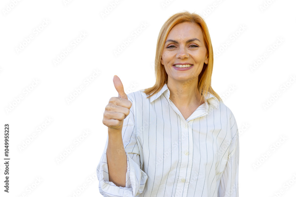 Confident young Latina businesswoman giving a thumbs-up Confident young Latina businesswoman giving a thumbs-up