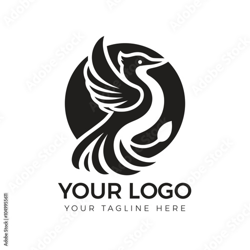 Bird Logo Vector Illustrations. Vector Bird Simple Logo photo