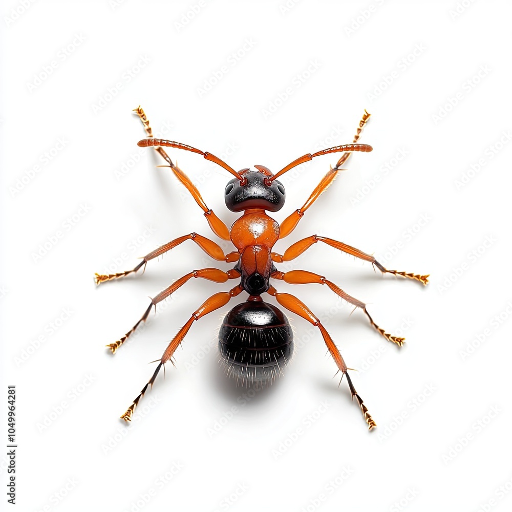 Fototapeta premium Ultra Detailed Ant on Pure White Background