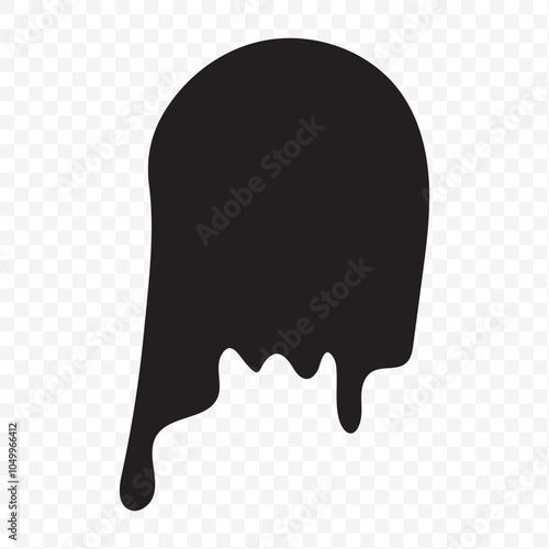 Black Liquid Flowing, spilled, drop, splash, leak concept vector paint drops icon. Ink drip and black Melt Drips. vector illustration.