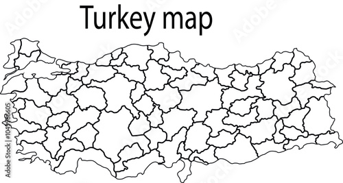 outline map of turkey vector illustration.eps.10 photo