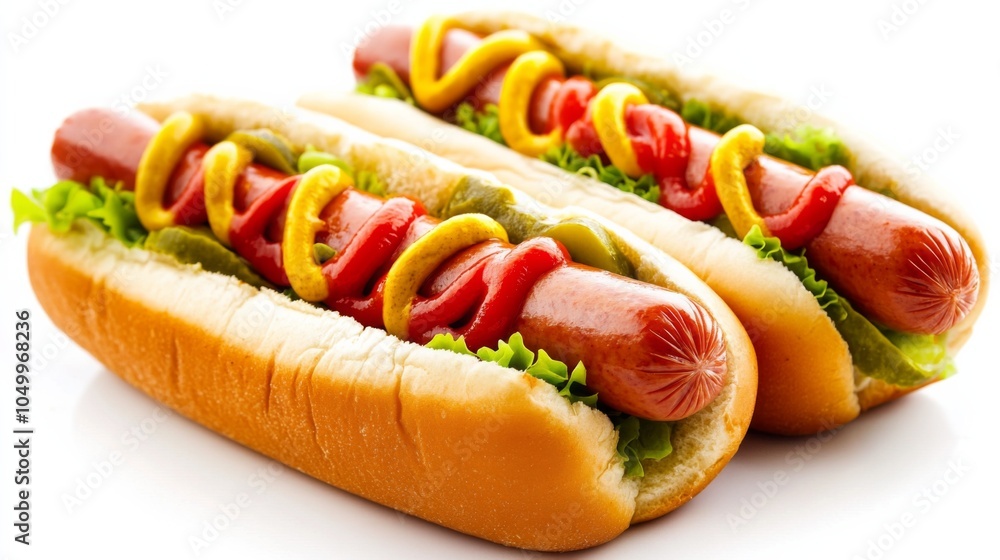 Delicious Hot Dogs on a Rustic Background Delicious Hot Dogs on a Rustic Background