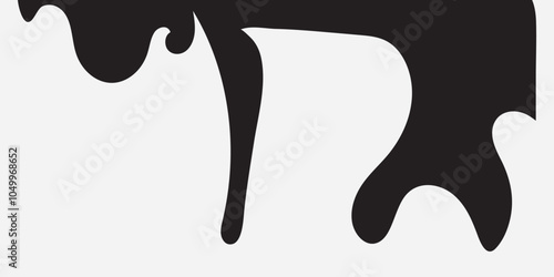 Black Liquid Flowing, spilled, drop, splash, leak concept vector paint drops icon. Ink drip and black Melt Drips. vector illustration.