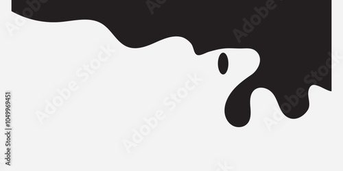 Black Liquid Flowing, spilled, drop, splash, leak concept vector paint drops icon. Ink drip and black Melt Drips. vector illustration.
