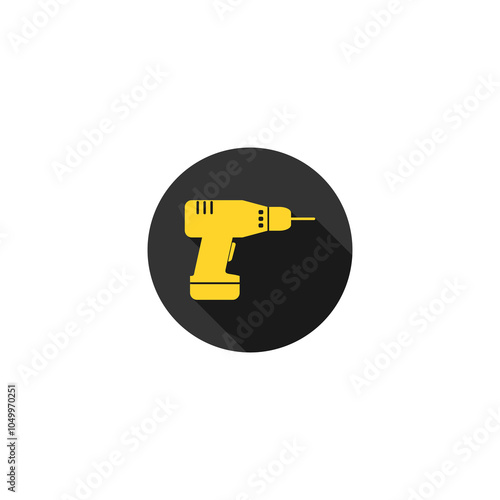 Wallpaper Mural Drill flat icon with long shadow isolated on transparent background Torontodigital.ca