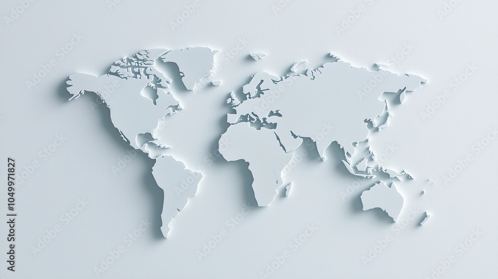 minimalist white world map on light background, showcasing continents in clean, modern design. map emphasizes simplicity and elegance, ideal for educational or decorative purposes minimalist white world map on light background, showcasing continents in clean, modern design. map emphasizes simplicity and elegance, ideal for educational or decorative purposes