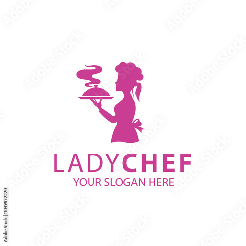 chef woman design with tray isolated on white background