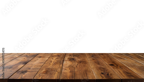 Empty wooden table with a smooth surface, ideal for displaying products. The backdrop is simple and neutral, perfect for showcasing items or presentations.
