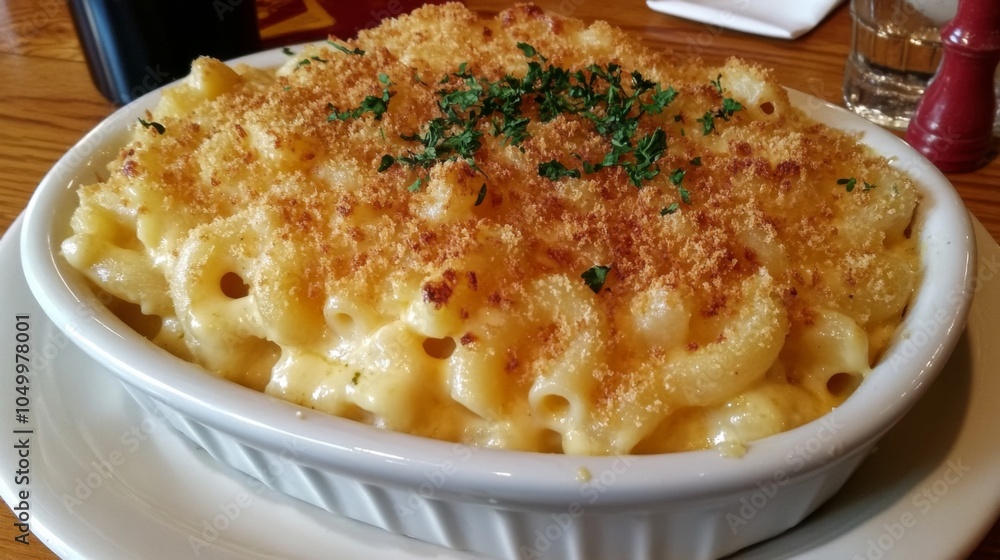 Elegant Mac and Cheese with Vibrant Colors Elegant Mac and Cheese with Vibrant Colors