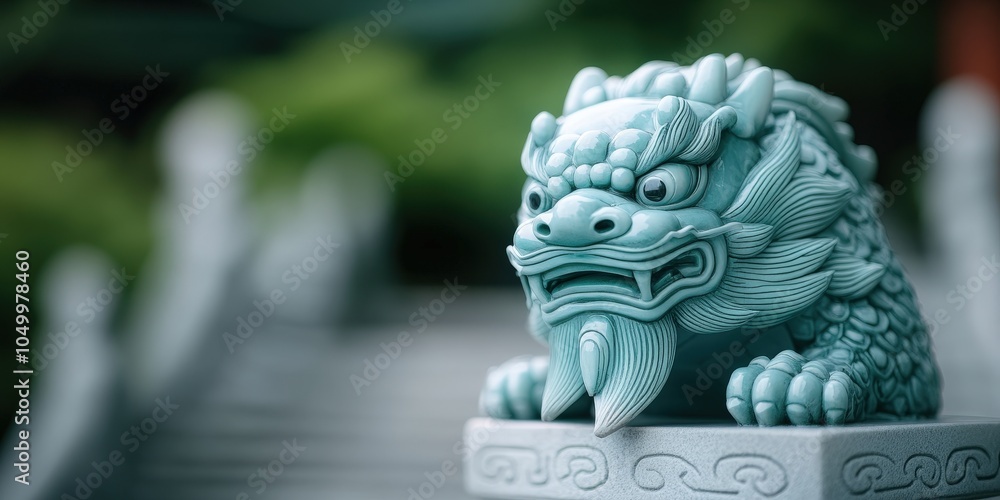 Jade Dragon Statue Chinese Guardian Lion Feng Shui Sculpture Asian Mythology Decor Or Jade Dragon Statue Chinese Guardian Lion Feng Shui Sculpture Asian Mythology Decor Or